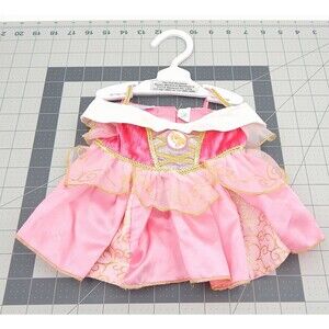 Build A Bear Disney Princess Aurora Sleeping Beauty Gown Dress Teddy Pink Gold